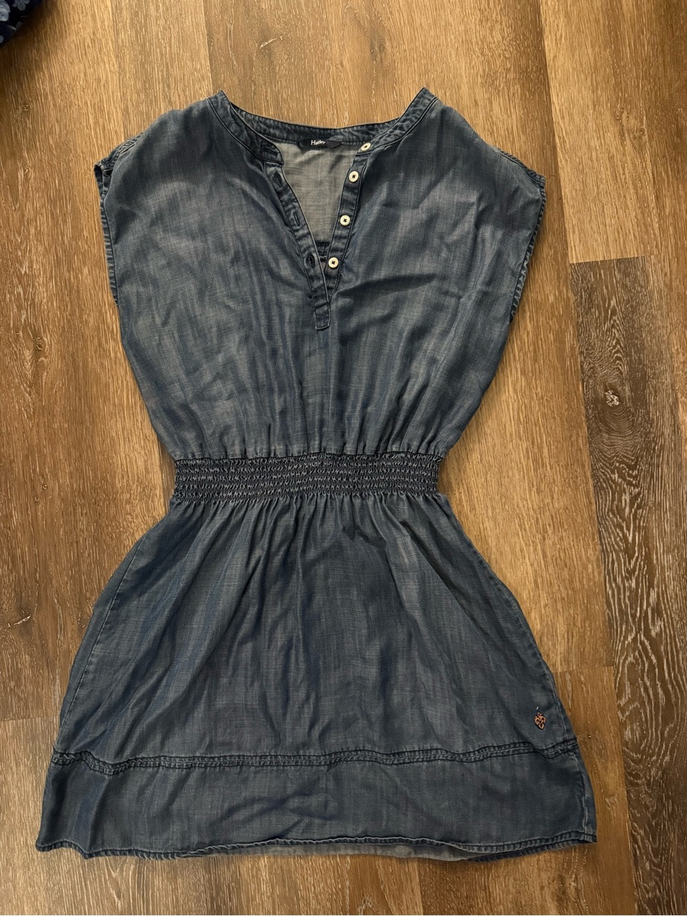 Hatley Navy Blue Chambray Waist-Defined Dress
